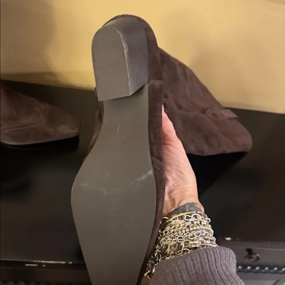 Steve Madden Dark Brown Suede Heeled Boots - Picture 2 of 2
